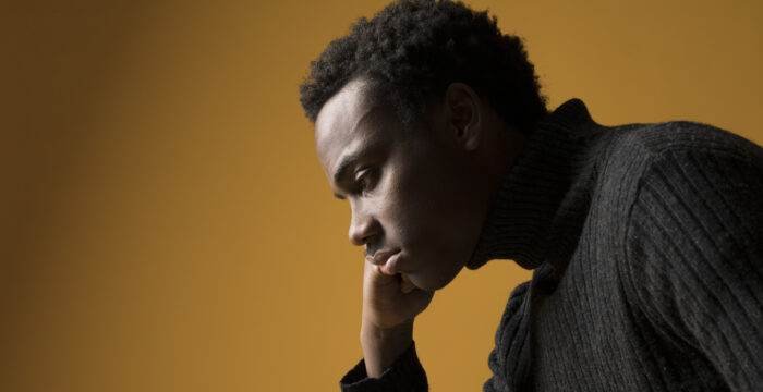 black model posing