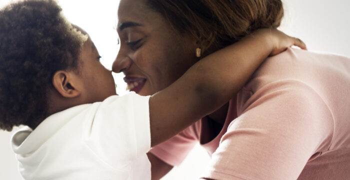 single mom enjoying precious time with her child